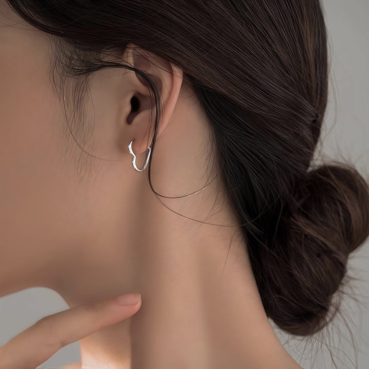 Boucles d'oreilles en acier inoxydable cœur doré