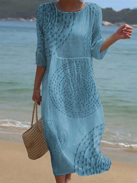 Robe Casual Brodée Femme