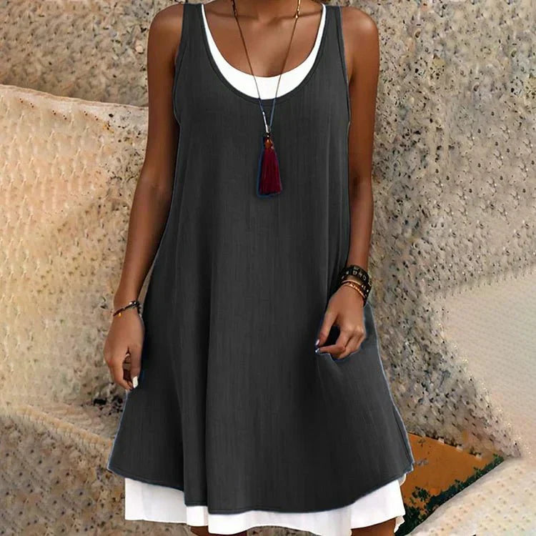 Cove | Robe Midi Sans Manches Ensoleillée