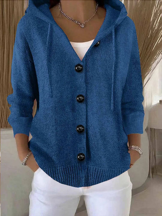 Cardigan uni à manches longues pour femmes