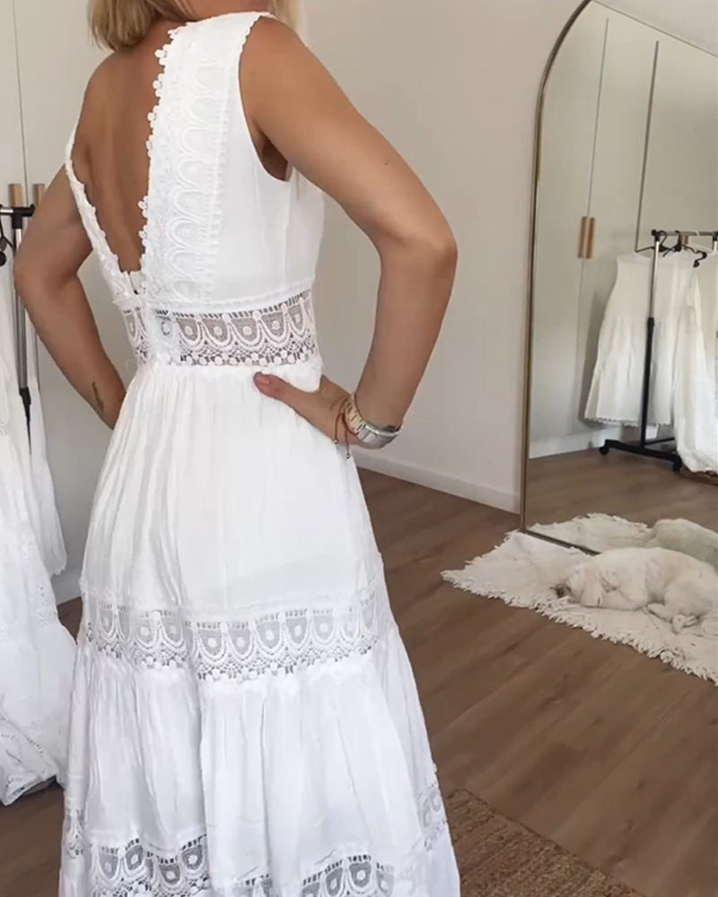 Aurélie™ | Robe en Dentelle Élégante avec Décolleté en V