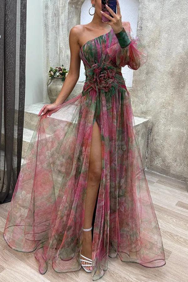 Grace | Robe Maxi Plissée Florale pour l'Évasion Estivale