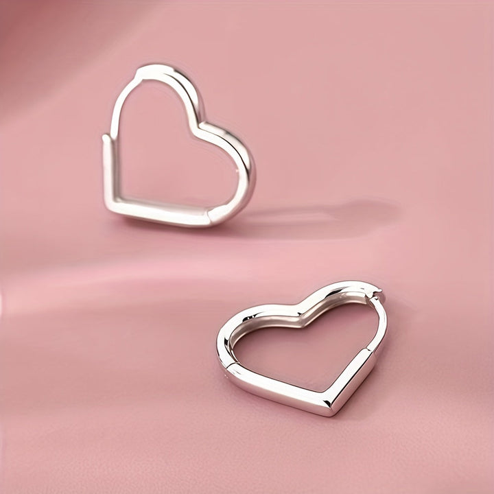 Boucles d'oreilles en acier inoxydable cœur doré
