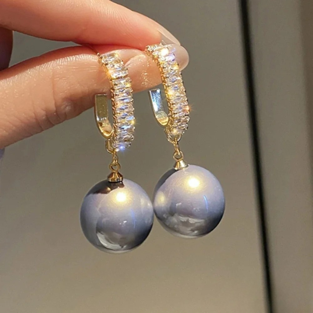 Boucles d'oreilles en perles et zircon