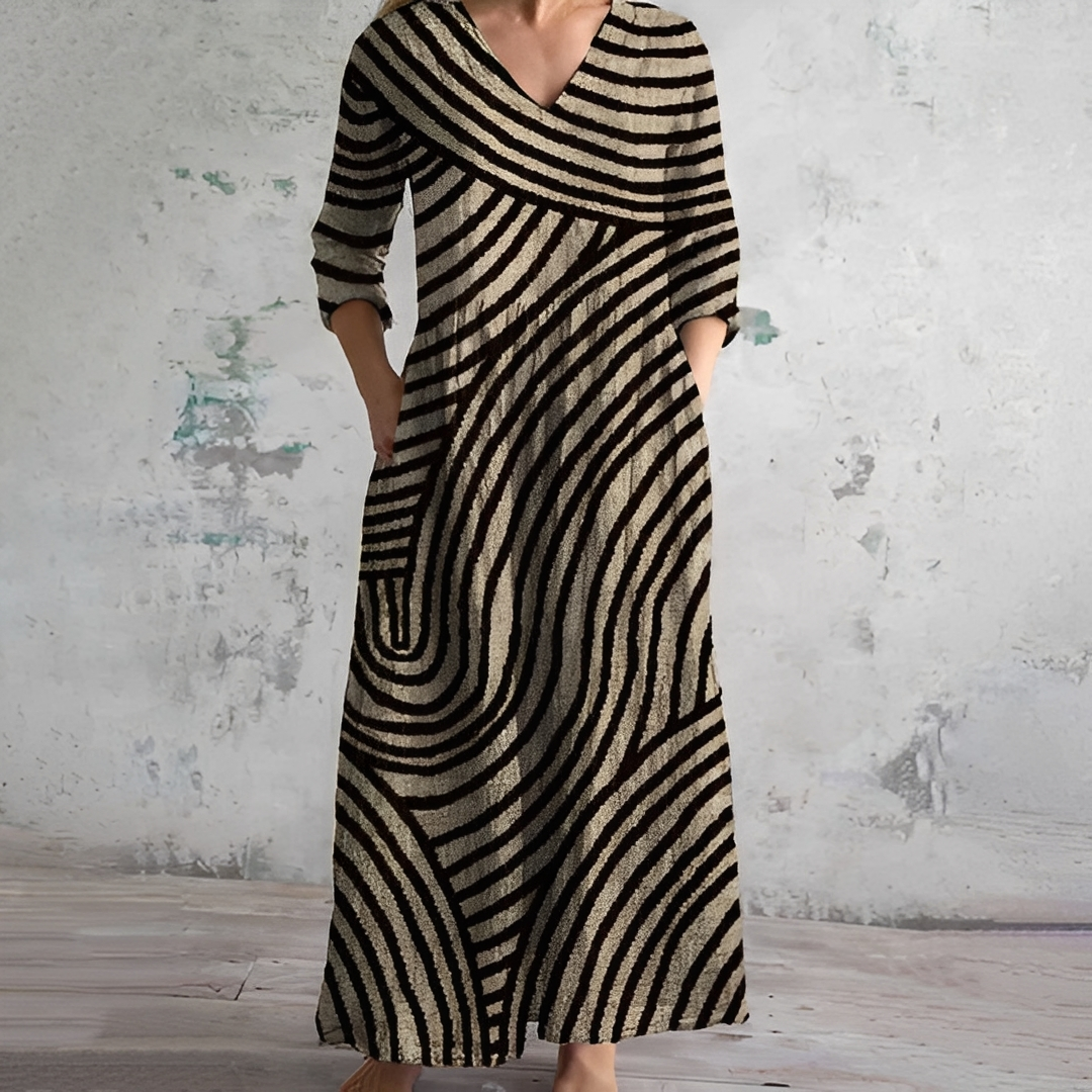 Simonne - Robe à rayures vintage pour femmes