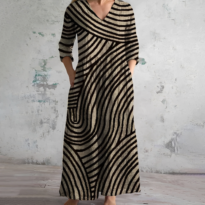 Simonne - Robe à rayures vintage pour femmes