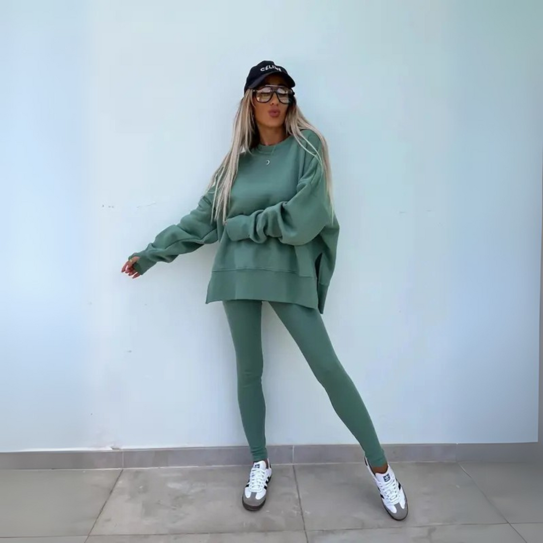 ELVYNESSA – ENSEMBLE DE SWEAT-SHIRT À MANCHES LONGUES ET PANTALONS CASUAL