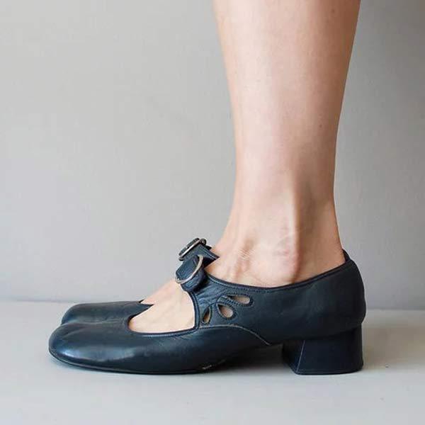 Beatrice – Sandales en cuir à talon compensé avec boucle ajustable orthopédique