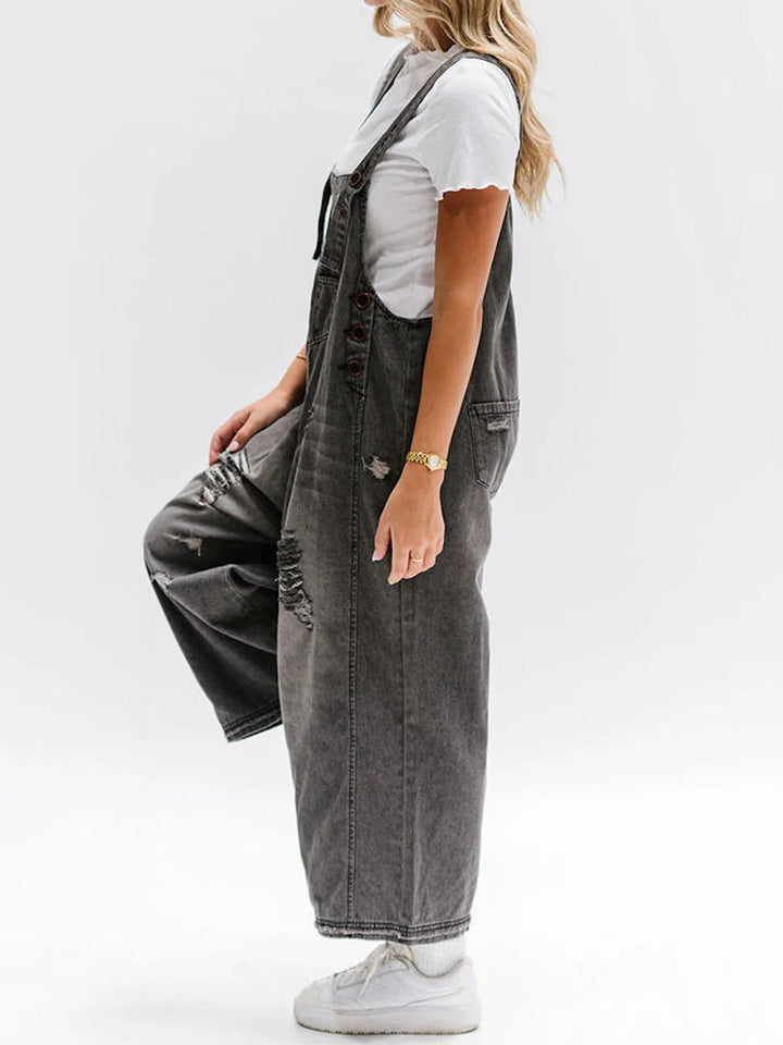 CATALINA – SALOPETTE EN DENIM VINTAGE LAVÉ
