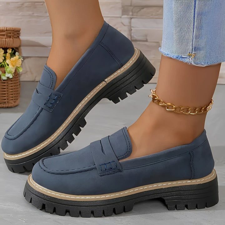 Elise - Mocassins plateforme élégants mat pour femme