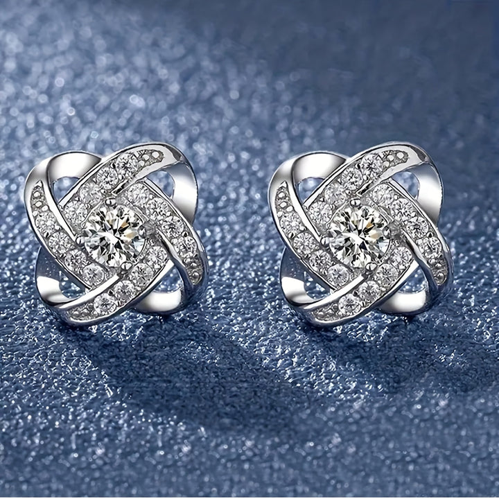Boucles d'oreilles en trèfle à quatre feuilles violet