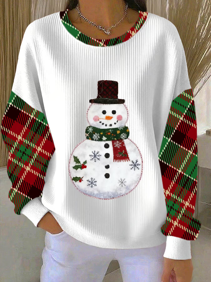 Liv - Pull de Noël avec motif bonhomme de neige