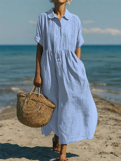 Alice™ | Robe Chemise en Coton à Boutons