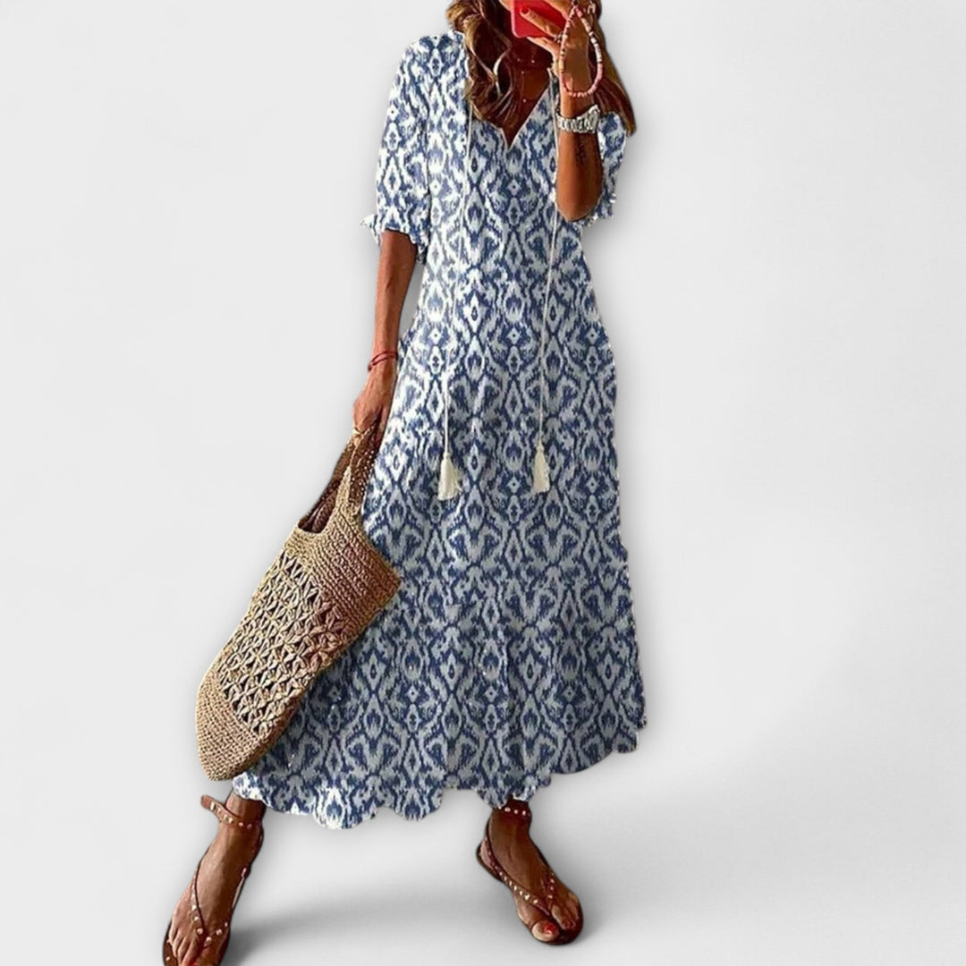 Anna – Robe d'été bohémienne féminine à silhouette fluide