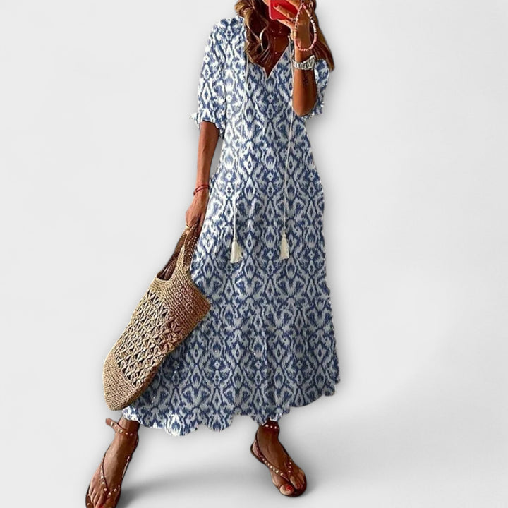 Anna – Robe d'été bohémienne féminine à silhouette fluide