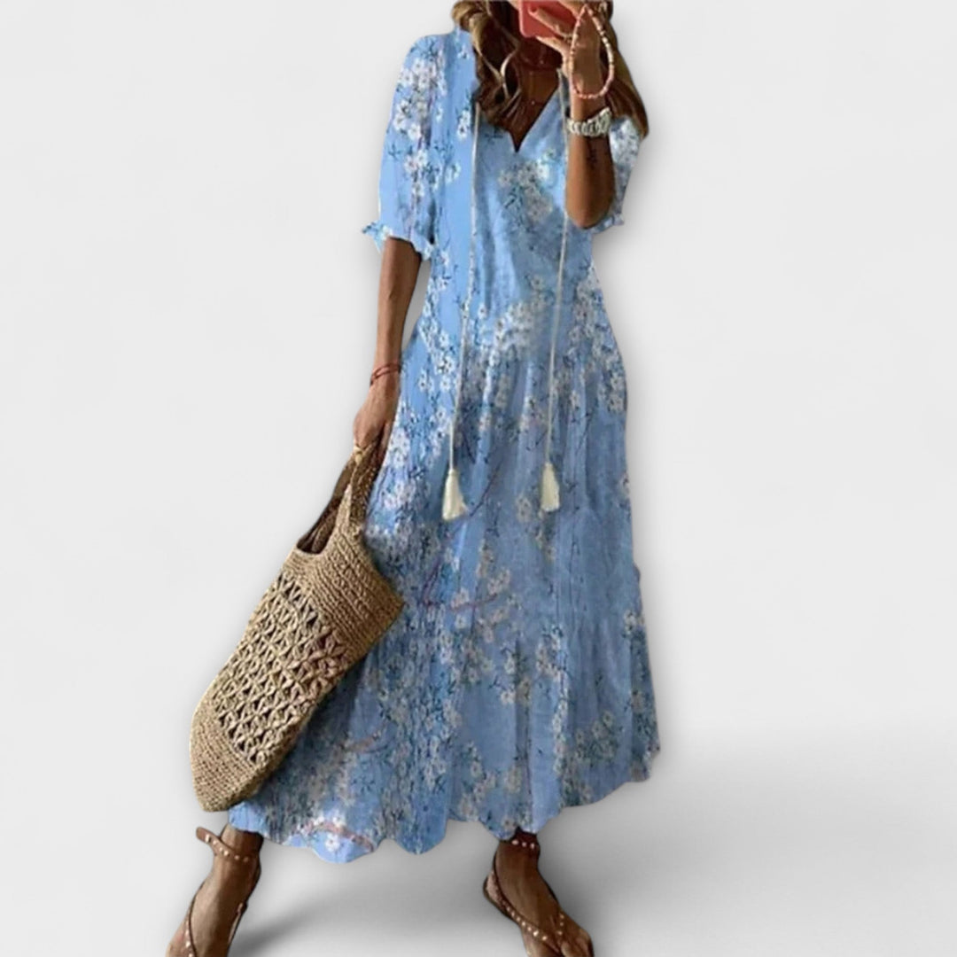 Anna – Robe d'été bohémienne féminine à silhouette fluide