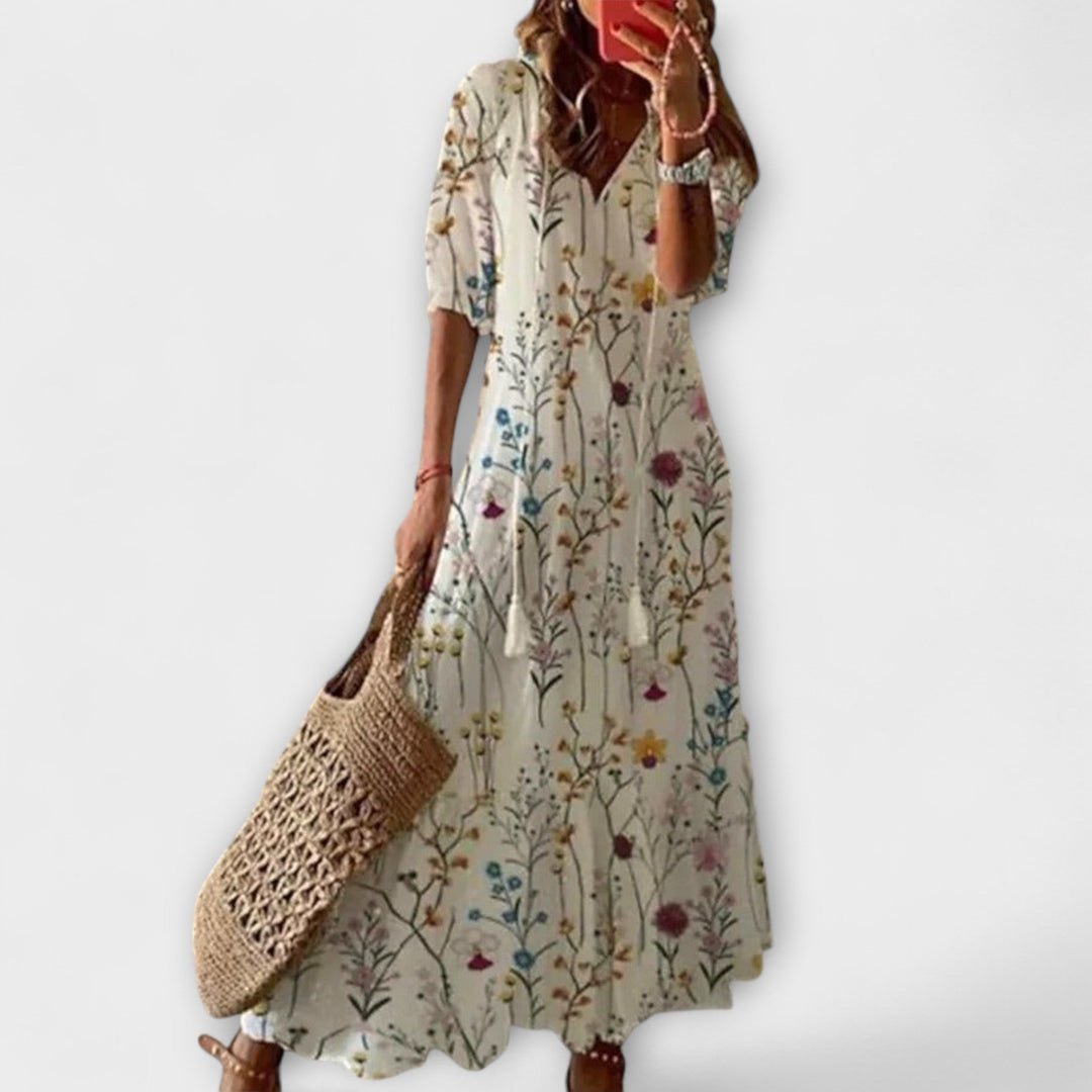 Anna – Robe d'été bohémienne féminine à silhouette fluide