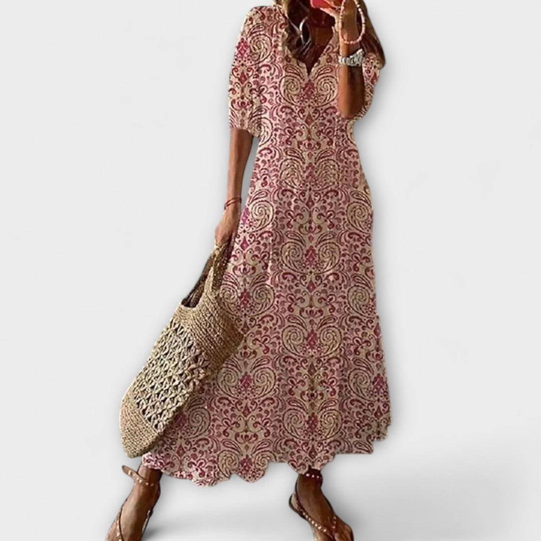 Anna – Robe d'été bohémienne féminine à silhouette fluide