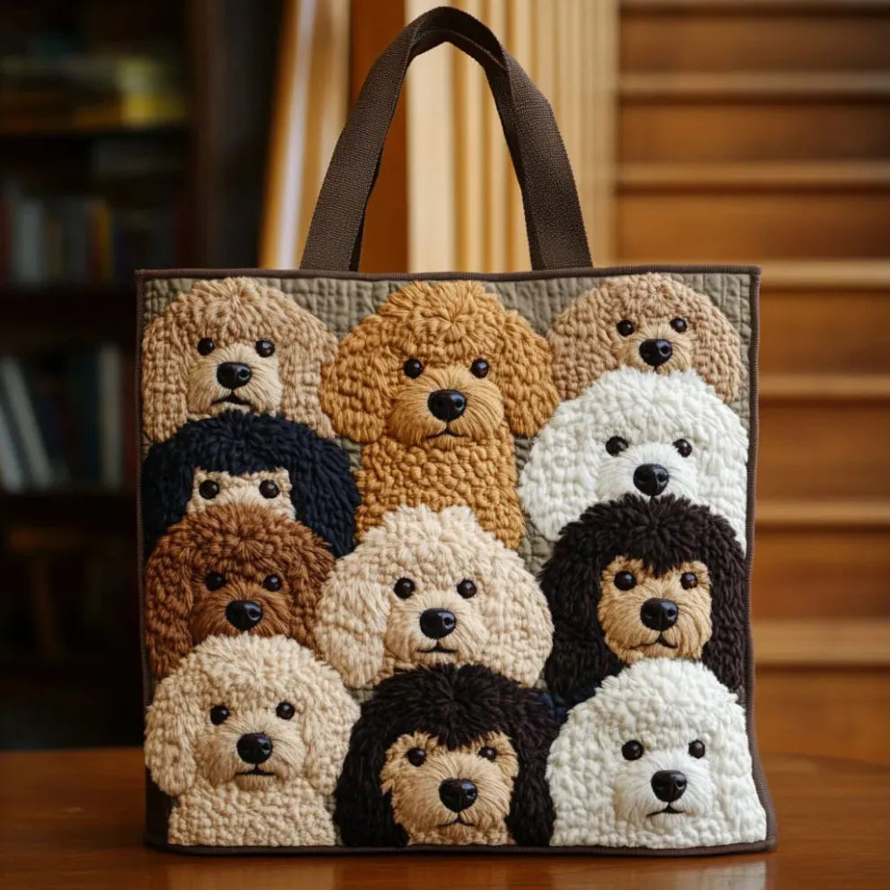 Amour de Chiot | Sac Tote Quilté Fait Main
