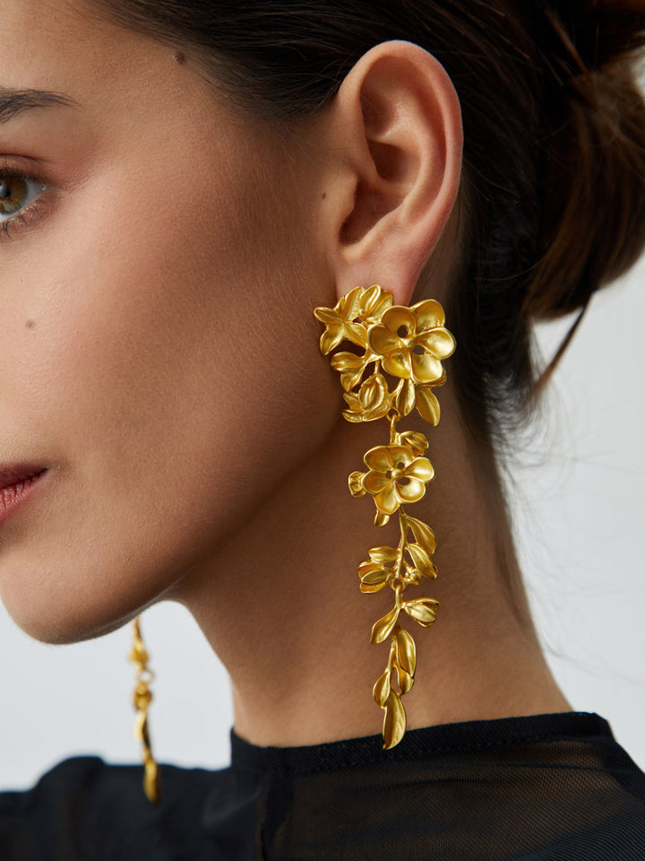 Liana | Boucles d'Oreilles Florales Frangées