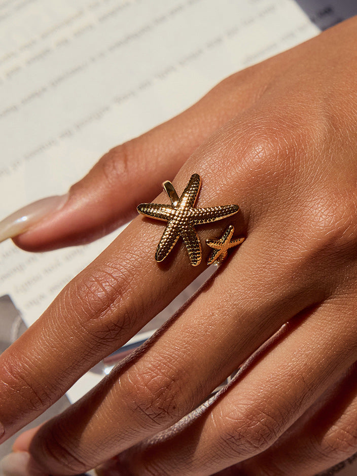 Mikaela | Bague Ouverte Étoile de Mer