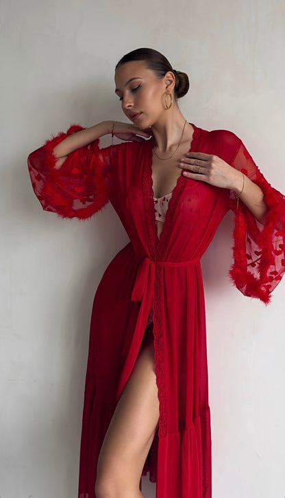Keira™ | Kimono en Dentelle Transparente