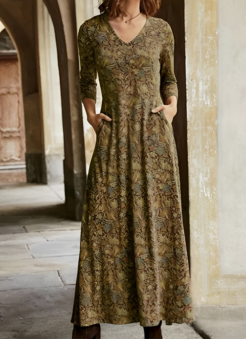 Sophie - Robe vintage à manches longues pour femmes