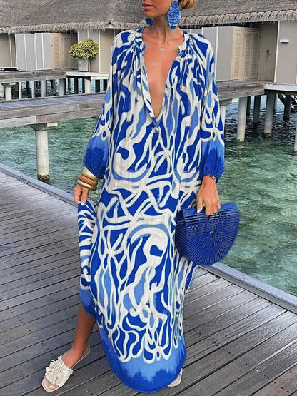 Bea - Robe Maxi à Col V