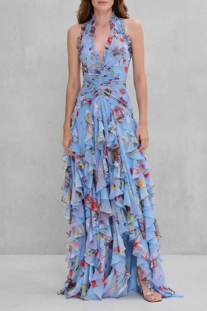 Belladina™ | Robe Maxi Halter en Rose Romantique