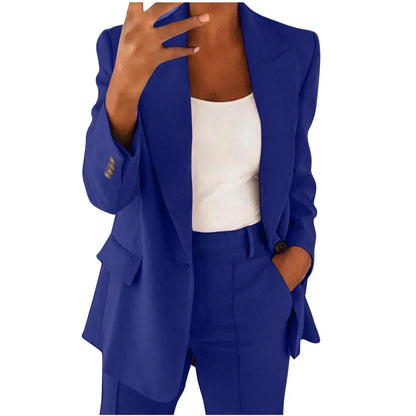 ALVERIA – ENSEMBLE BLAZER ET PANTALON ÉLÉGANT POUR UN STYLE ÉLEVÉ