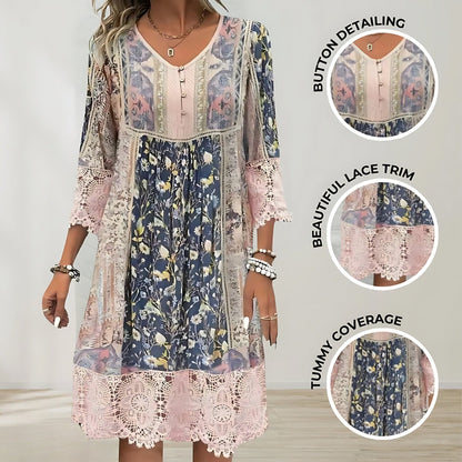 NAYA | ROBE MIDI FLUIDE BOHO LUXE