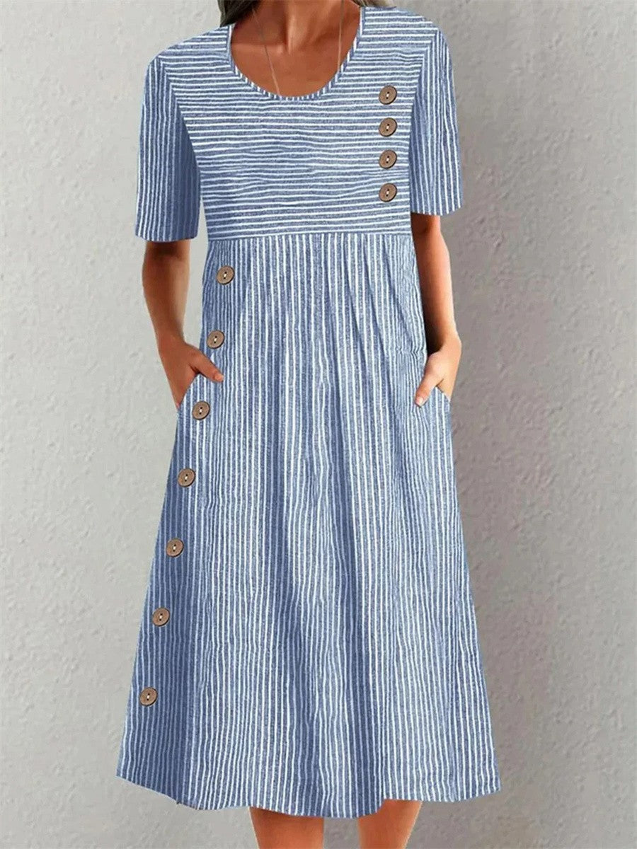 Ashley | Robe Midi Rayée