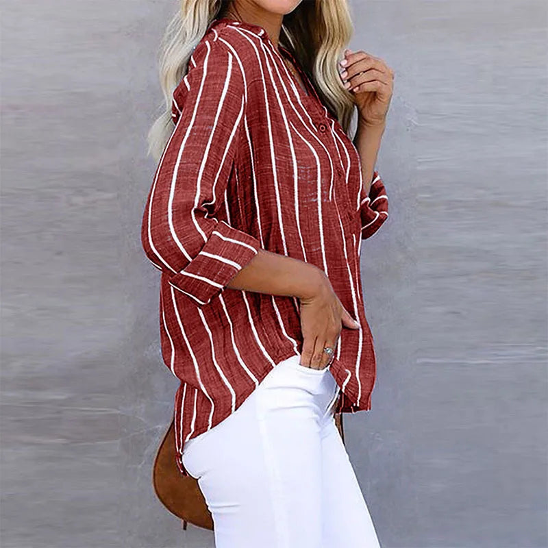 Maddie - Chemise Boutonnée Rayée