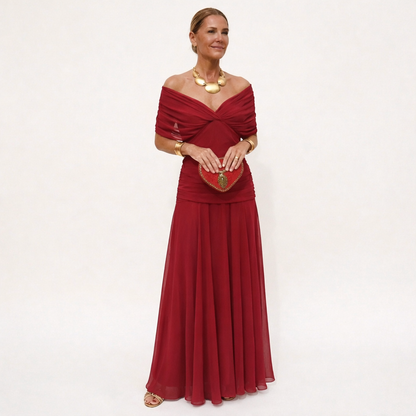 Velora™ | Robe Fleurie Longue avec Décolleté en V