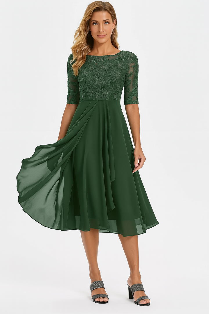Ximena - Élégant Robe en Dentelle pour Femme au Genou