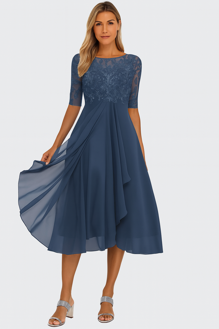 Ximena - Élégant Robe en Dentelle pour Femme au Genou