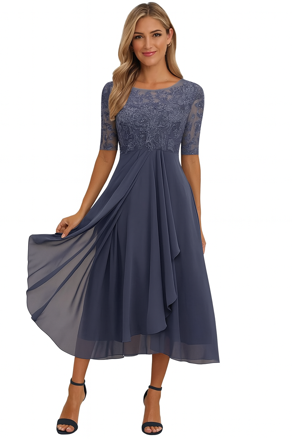 Ximena - Élégant Robe en Dentelle pour Femme au Genou