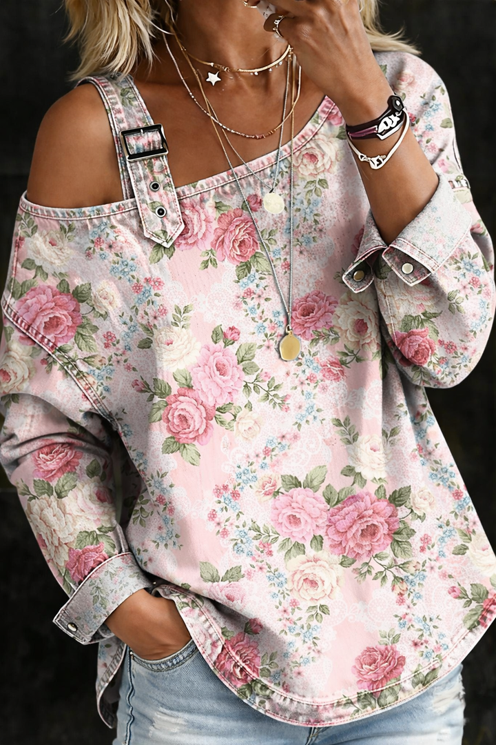 Brooklyn | Denim Dress with Floral Collar