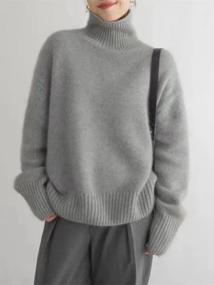 Alecia | Pull en Cachemire Luxueux pour Femme avec Col Roulé | Élégance Intemporelle