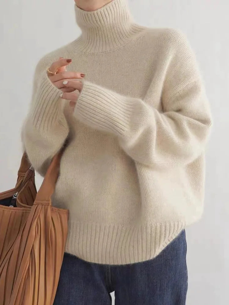 Alecia | Pull en Cachemire Luxueux pour Femme avec Col Roulé | Élégance Intemporelle