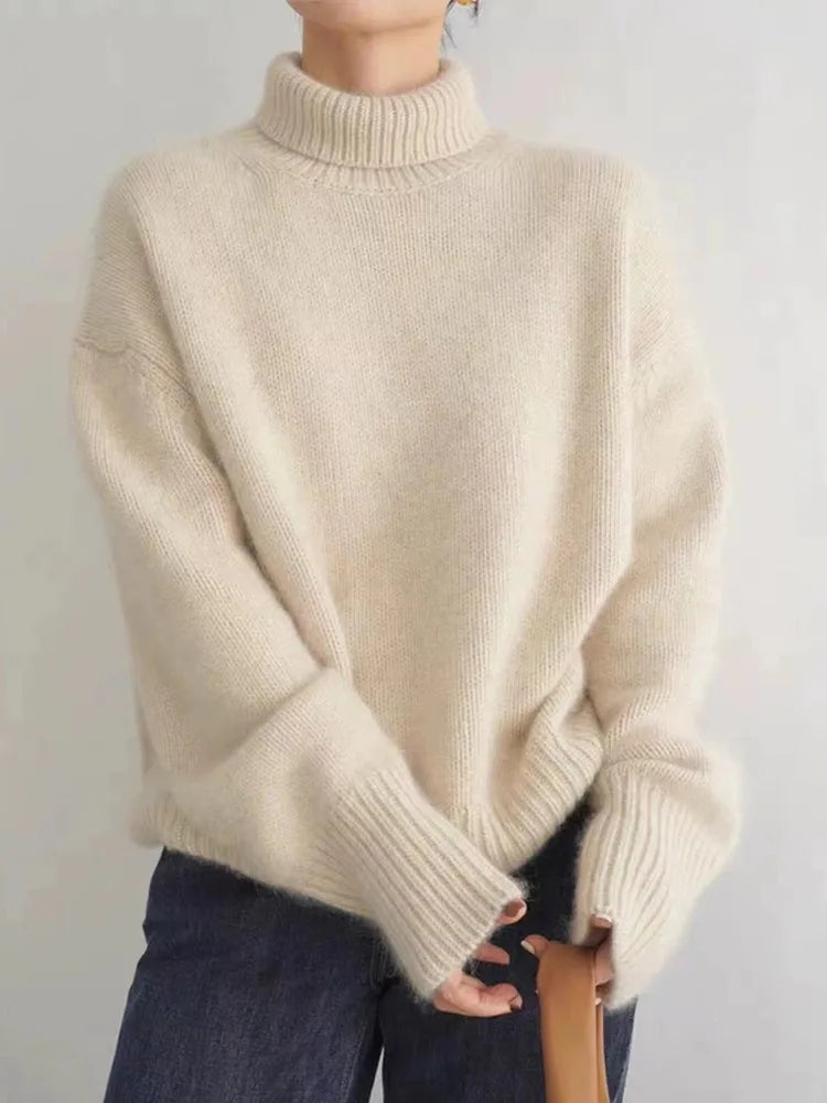 Alecia | Pull en Cachemire Luxueux pour Femme avec Col Roulé | Élégance Intemporelle