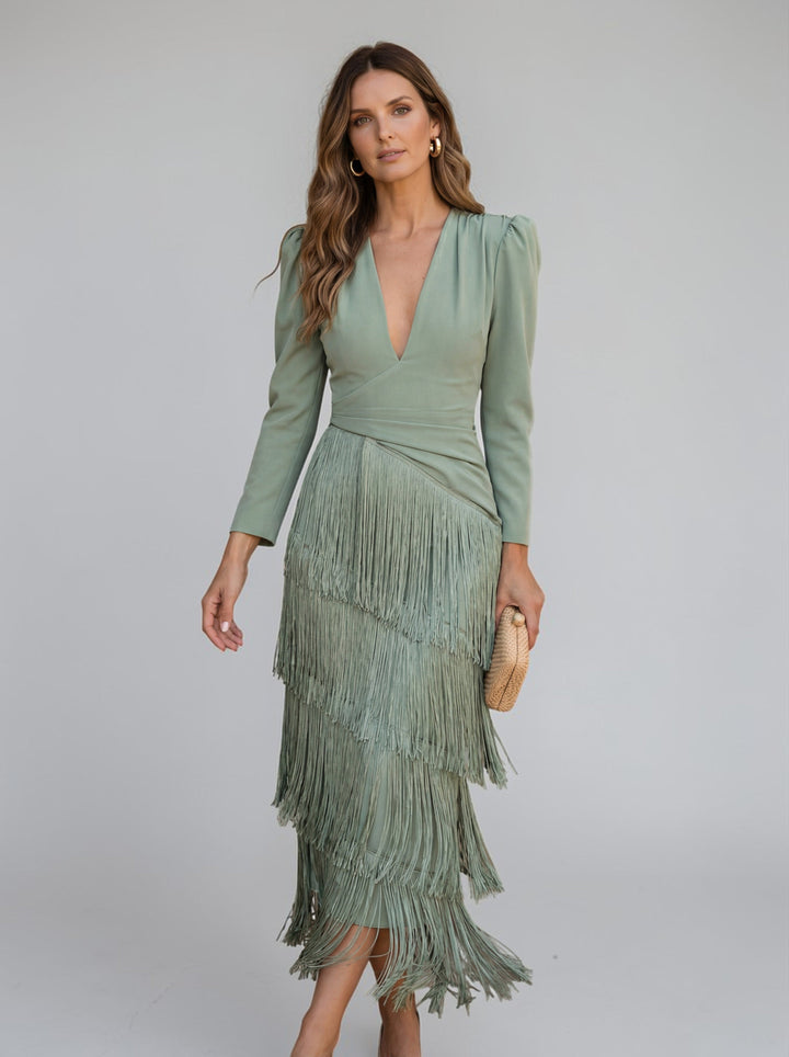Sofia - Robe Élégante avec Franges