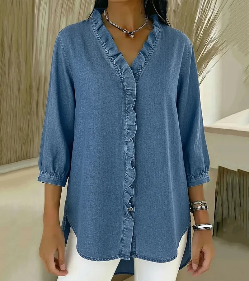 Adele™ | Blouse à Col V avec Volants