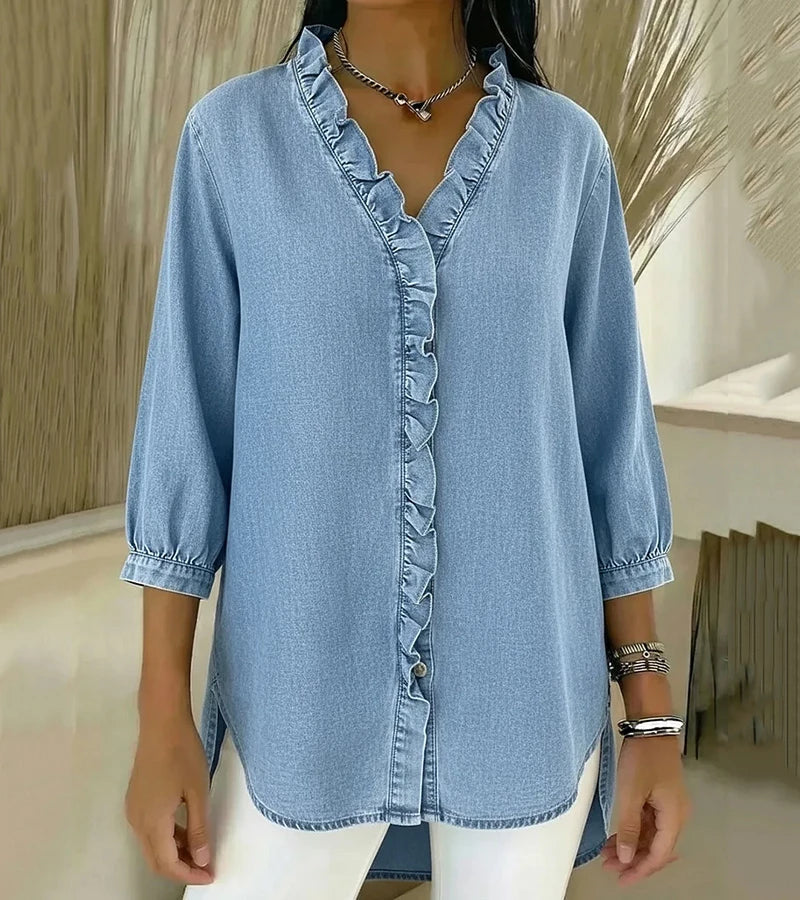 Adele™ | Blouse à Col V avec Volants