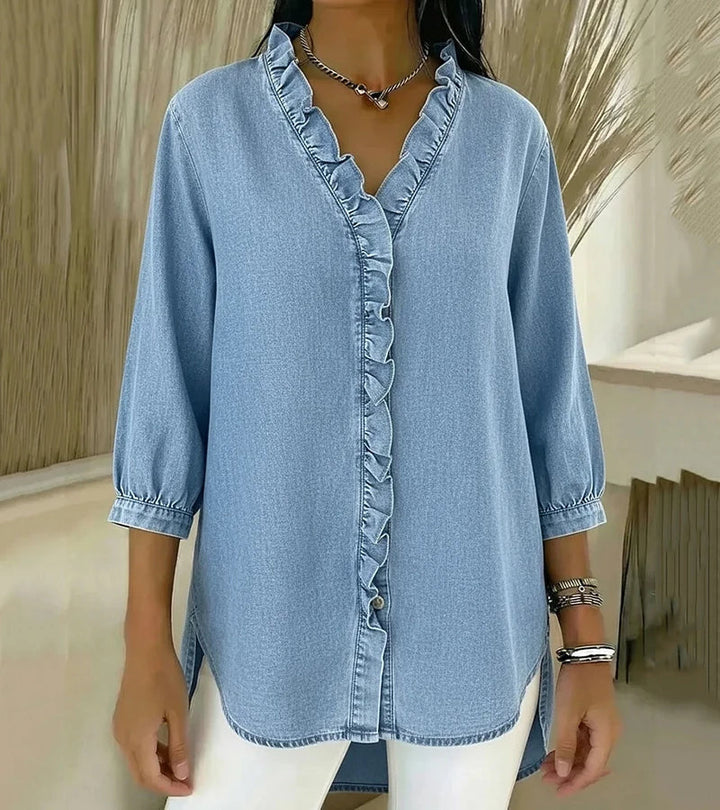 Adele™ | Blouse à Col V avec Volants