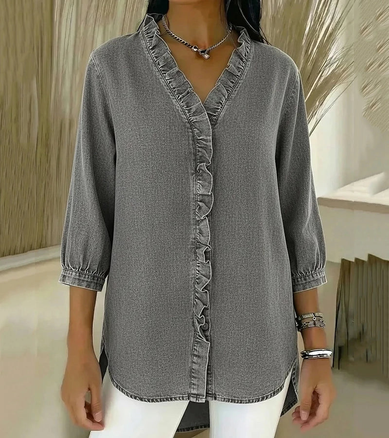 Adele™ | Blouse à Col V avec Volants
