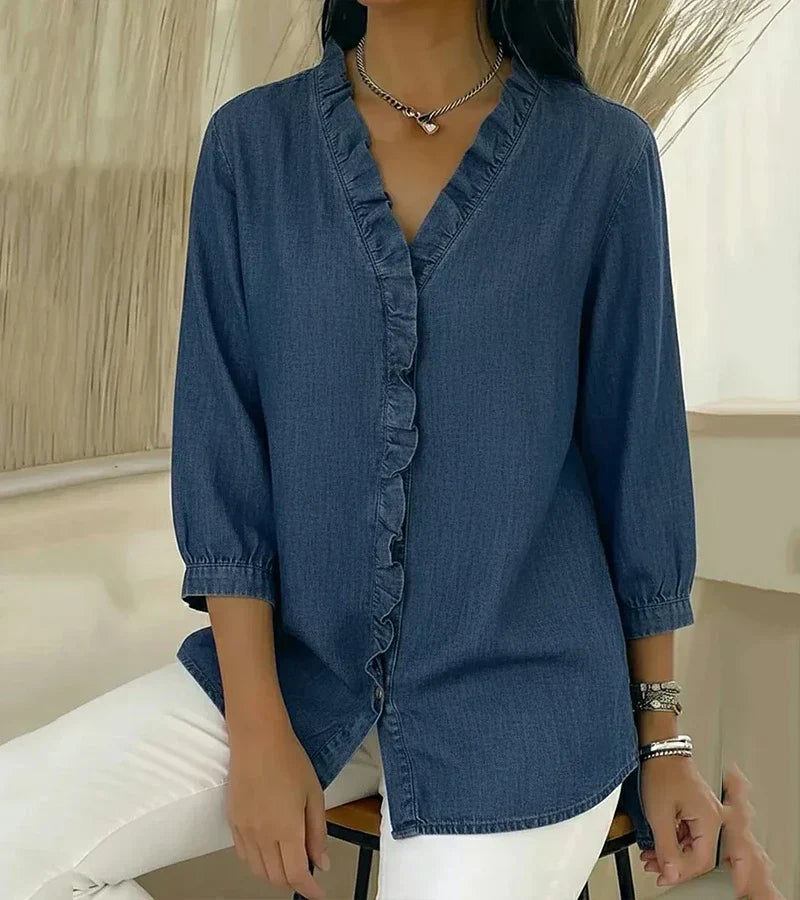 Adele™ | Blouse à Col V avec Volants