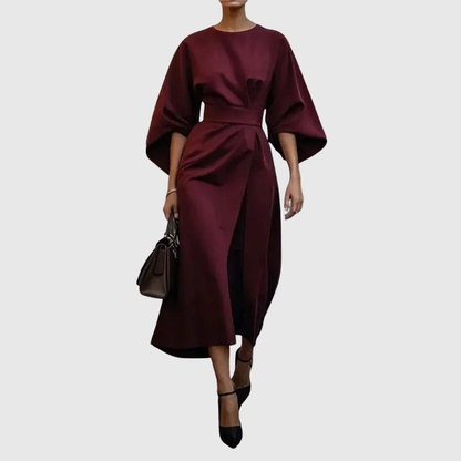 Robe Longue Élégante Manches Chauve-Souris