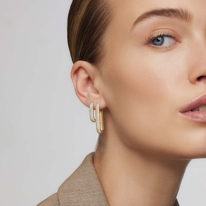 Boucles d'oreilles créoles pavé