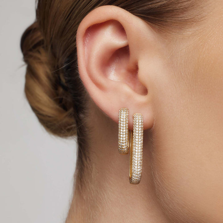 Boucles d'oreilles créoles pavé